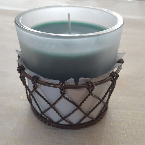 Partylite P1550 Hunter P1513 Calista Jar Candle and Brass Holder NEW - Picture 8 of 8